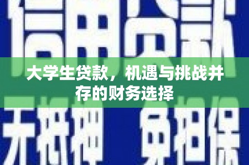 阜城大学生贷款，机遇与挑战并存的财务选择