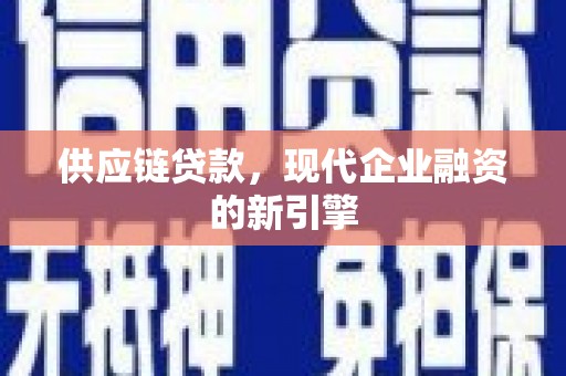 阜城供应链贷款，现代企业融资的新引擎
