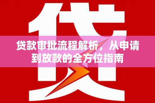 阜城贷款审批流程解析，从申请到放款的全方位指南