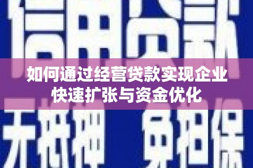 阜城如何通过经营贷款实现企业快速扩张与资金优化