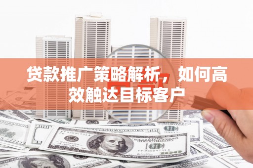 阜城贷款推广策略解析，如何高效触达目标客户