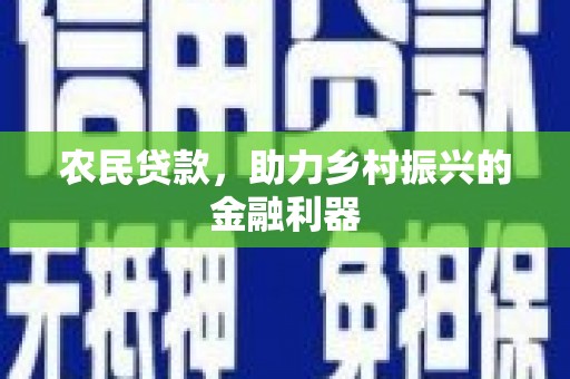 阜城农民贷款，助力乡村振兴的金融利器