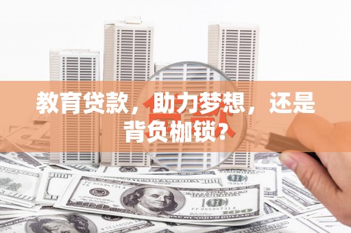 阜城教育贷款，助力梦想，还是背负枷锁？