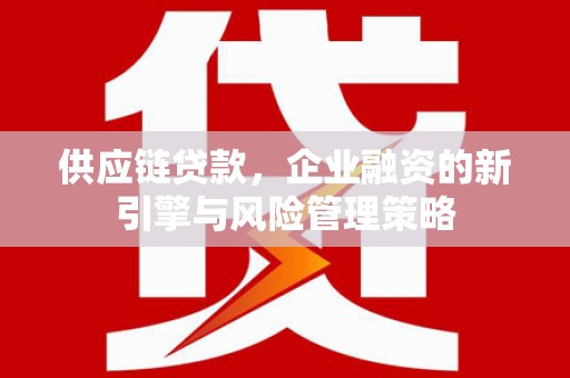 阜城供应链贷款，企业融资的新引擎与风险管理策略