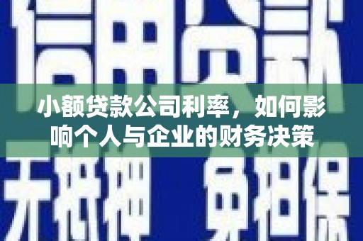 阜城小额贷款公司利率，如何影响个人与企业的财务决策