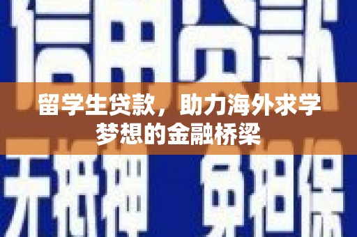 阜城留学生贷款，助力海外求学梦想的金融桥梁