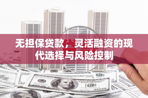 阜城无担保贷款，灵活融资的现代选择与风险控制