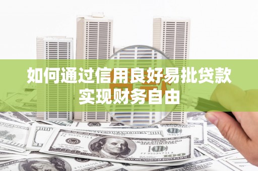 阜城如何通过信用良好易批贷款实现财务自由