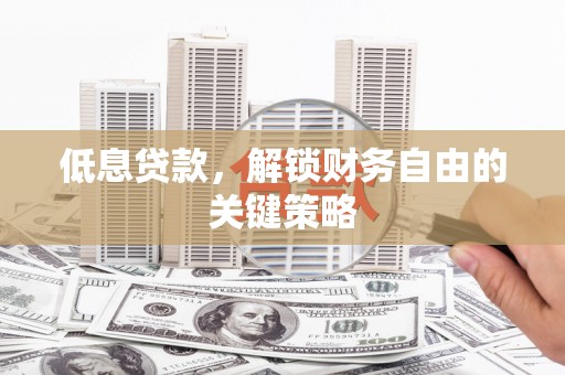 阜城低息贷款，解锁财务自由的关键策略
