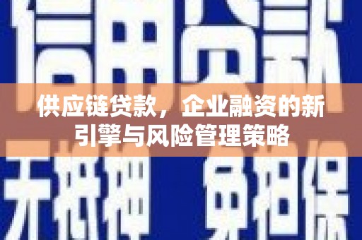 阜城供应链贷款，企业融资的新引擎与风险管理策略