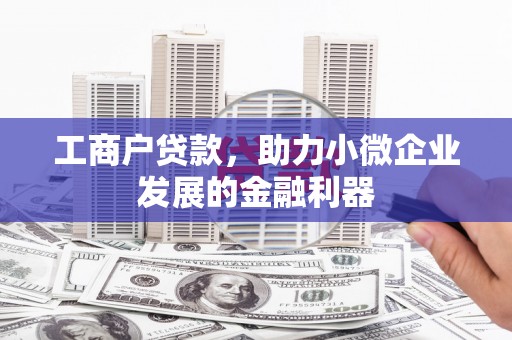 阜城工商户贷款，助力小微企业发展的金融利器