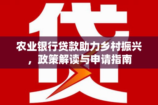 阜城农业银行贷款助力乡村振兴，政策解读与申请指南