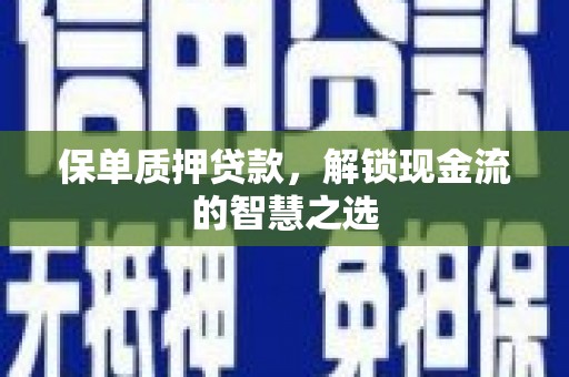 阜城保单质押贷款，解锁现金流的智慧之选