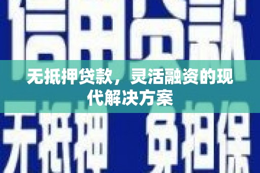 阜城无抵押贷款，灵活融资的现代解决方案