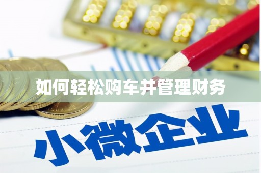 阜城如何轻松购车并管理财务