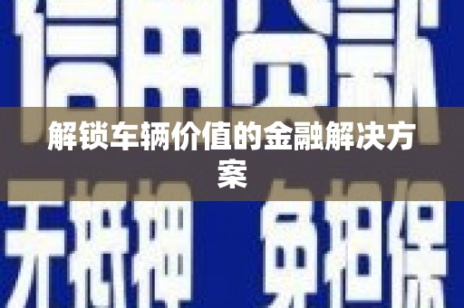 阜城解锁车辆价值的金融解决方案