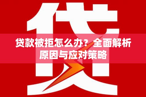 阜城贷款被拒怎么办？全面解析原因与应对策略