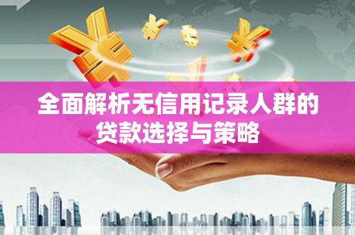阜城全面解析无信用记录人群的贷款选择与策略