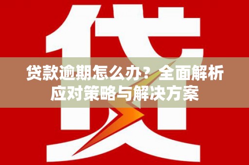 阜城贷款逾期怎么办？全面解析应对策略与解决方案