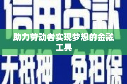 阜城助力劳动者实现梦想的金融工具
