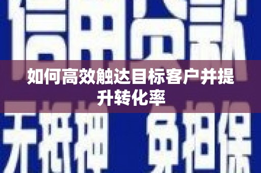 阜城如何高效触达目标客户并提升转化率