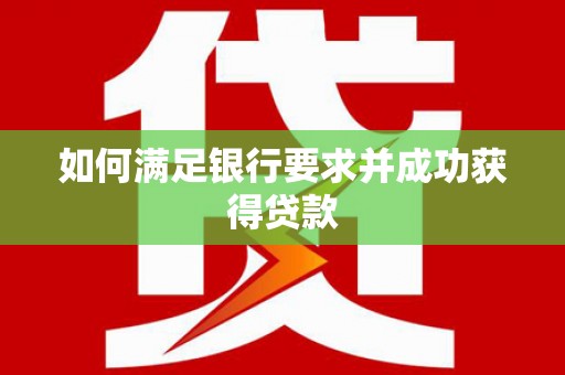 阜城如何满足银行要求并成功获得贷款